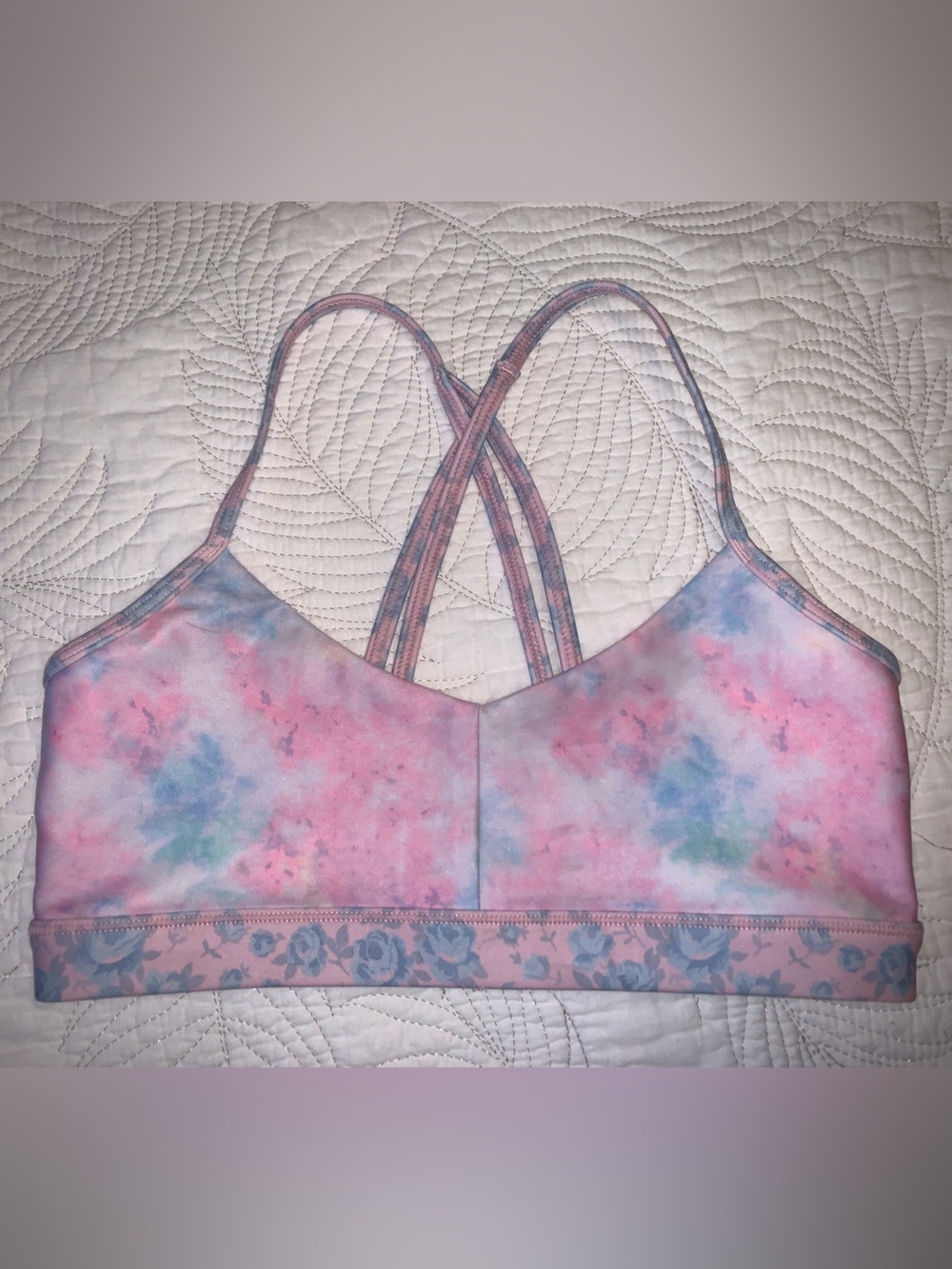 LoveShackFancy x Bandier Floral Sports Bra XS